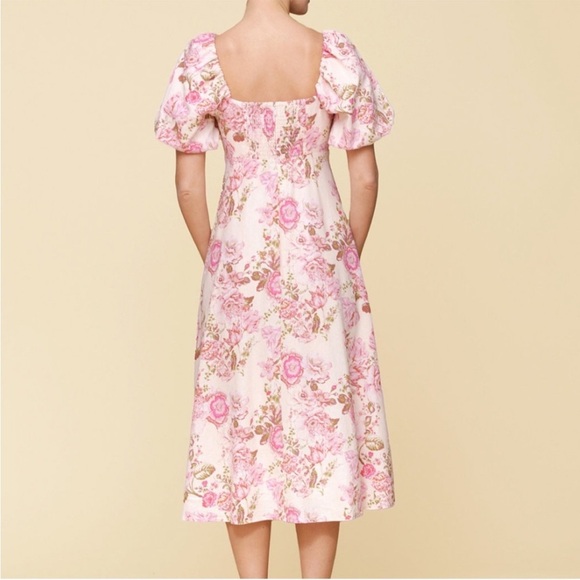 Avec Les Filles Floral-Print Twist Bodice Midi Dress - Picture 3 of 12